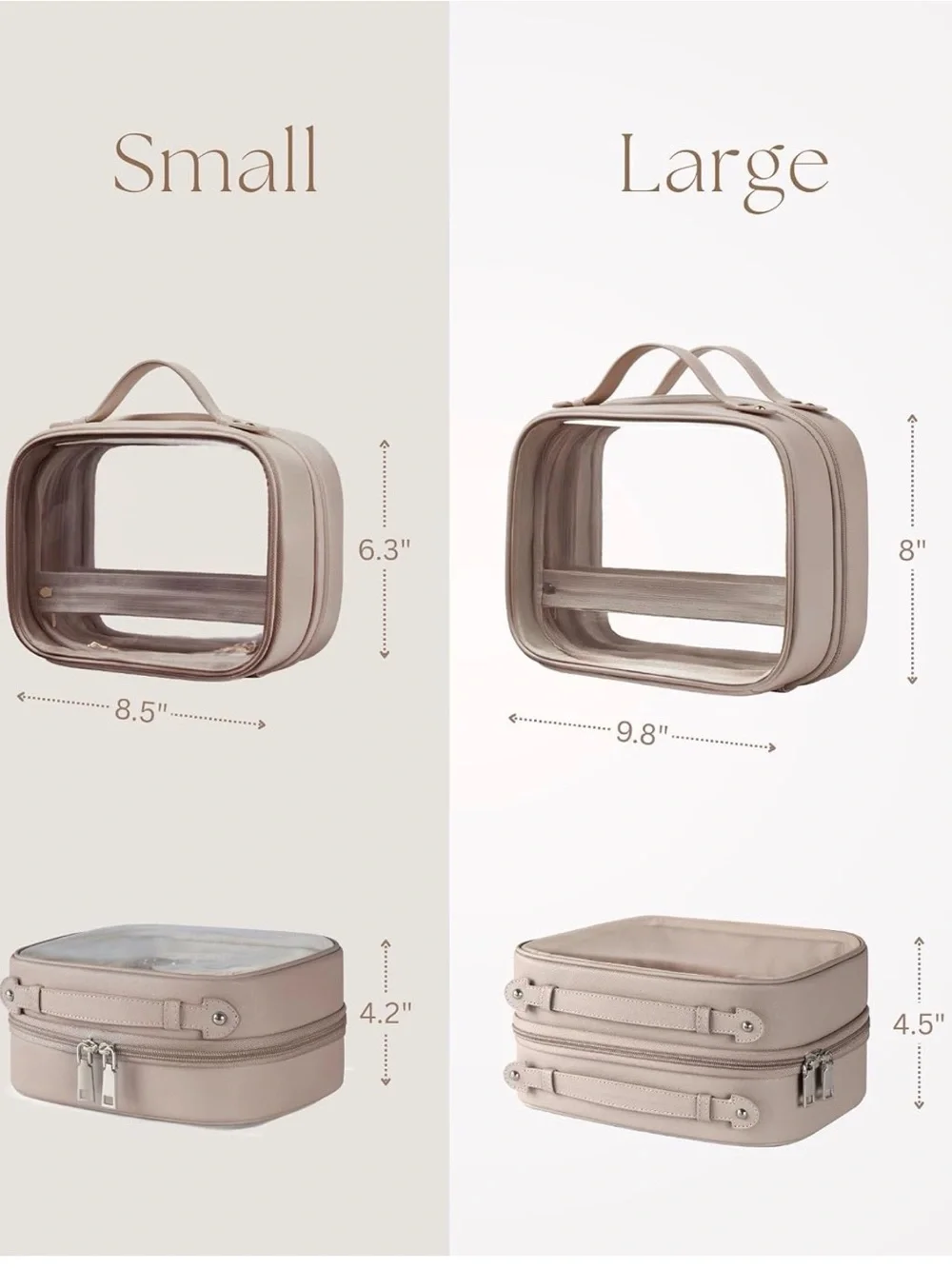 Clear Travel Makeup Case - Blush Pink Cosmetic Organizer